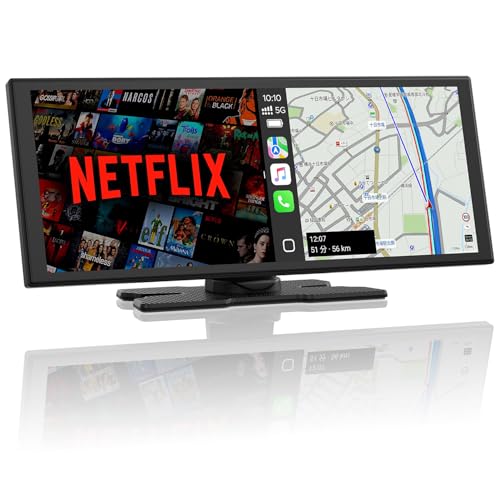 LAMTTO ディスプレイオーディオ10.25インチ Androidシステムを搭載 YouTubeやNetflixが見れる ワイヤレスCarPlay/Androidauto対応 1台多用 スマホ連携表示ナビ 駐車補助 2画面分割 内蔵スピーカー/WiFi/Bluetooth/Type-C/AUX入力/FM 二つ取付ホルダー 取り付け簡単